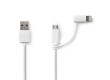 Synchronizační a Nabíjecí Kabel 2 v 1 | USB A Zástrčka - Micro B Zástrčka / Apple Lightning 8-pin Zástrčka | 1 m | Bílá barva