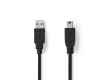 USB 2.0 kabel | A Zástrčka - Mini 5-pin Zástrčka | 3 m | Černá barva
