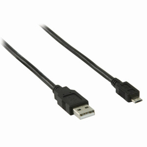 USB 2.0 kabel | A Zástrčka - Micro B Zástrčka | 0,5 m | Černá barva