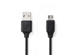 USB 2.0 kabel | A Zástrčka - Micro B Reverzibilní Zástrčka | 1 m | Černá barva