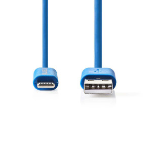 Synchronizační a nabíjecí kabel | Apple Lightning 8-pin Zástrčka - USB A Zástrčka | 1 m | Modrá