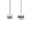 Synchronizační a nabíjecí kabel | Apple Lightning 8-pin Zástrčka - USB A Zástrčka | 3,0 m | Bílá barva