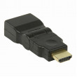 Adaptér HDMI | HDMI Konektor - HDMI Zásuvka | Otočná | Černá barva