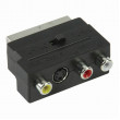 Přepínatelný SCART Adaptér | SCART Zástrčka - S-Video zásuvka + 3x RCA Zásuvka | Černá barva