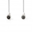 Koaxiální Kabel 120 dB | IEC (Koaxiální) Zástrčka - IEC (Koaxiální) Zásuvka | 2 m | Bílá barva