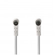 Koaxiální Kabel 120 dB | IEC (Koaxiální) Úhlová Zástrčka - IEC (Koaxiální) Úhlová Zásuvka | 20 m | Bílá barva