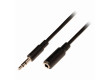 Stereofonní Audio Kabel | 3,5mm Zástrčka - 3,5mm Zásuvka | 1 m | Černá barva