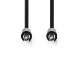 Stereofonní Audio Kabel | 3,5mm Tenká Zástrčka - 3,5mm Tenká Zástrčka | 1 m | Černá barva