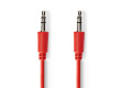 Stereofonní Audio Kabel | 3,5mm Zástrčka - 3,5mm Zástrčka | 1 m | Červená barva