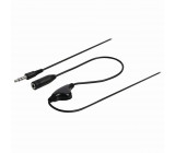 Stereofonní Audio Kabel s Ovládáním Hlasitosti | 3,5mm Zástrčka - 3,5mm Zásuvka | 1 m | Černá barva