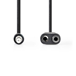Stereofonní Audio Kabel | 3,5mm Zástrčka - 2× 3,5mm Zásuvka | 0,2 m | Černá barva