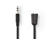Stereofonní Audio Kabel | 3,5mm Zástrčka - 2× 3,5mm Zásuvka | 0,2 m | Černá barva