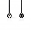 Stereofonní Audio Kabel | 3,5mm Zástrčka - 6,35mm Zásuvka | 0,2 m | Černá barva