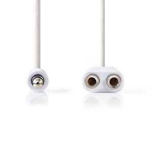 Stereofonní Audio Kabel | 3,5mm Zástrčka - 2× 3,5mm Zástrčka | 0,2 m | Bílá barva