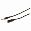 Stereofonní Audio Kabel | 3,5mm Zástrčka - 3,5mm Zásuvka | 2 m | Černá barva
