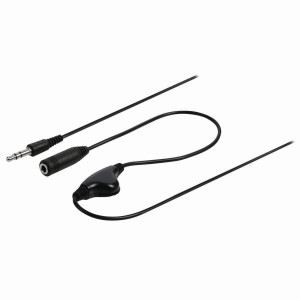 Stereofonní Audio Kabel s Ovládáním Hlasitosti | 3,5mm Zástrčka - 3,5mm Zásuvka | 1 m | Černá barva