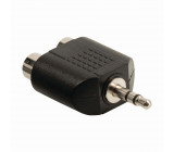 Stereofonní audioadaptér | 3,5mm Zástrčka - 2x RCA Zásuvka | Černá barva