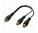 Kabel pro Subwoofer | RCA Zástrčka - 2x RCA Zásuvka | 0,2 m | Černá barva