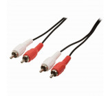 Stereofonní Audio Kabel | 2x RCA Zástrčka - 2x RCA Zástrčka | 1 m | Černá barva