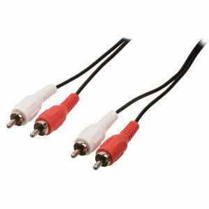 Stereofonní Audio Kabel | 2x RCA Zástrčka - 2x RCA Zástrčka | 1,5 m | Černá barva