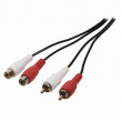 Stereofonní Audio Kabel | 2x RCA Zástrčka - 2x RCA Zásuvka | 2 m | Černá barva