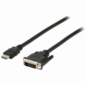 Kabel HDMI – DVI | HDMI Konektor - DVI-D 24+1-Pin Zástrčka | 2 m | Černá barva