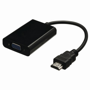 Kabel HDMI – VGA | HDMI Konektor - VGA Zásuvka | 0,2 m | Černá barva