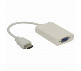 Kabel HDMI – VGA | HDMI Konektor - VGA Zásuvka | 0,2 m | Bílá barva