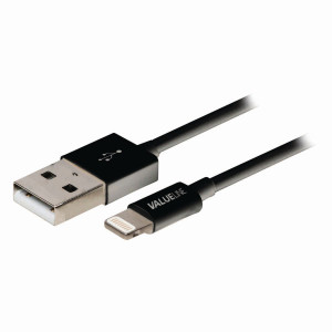 Synchronizační a nabíjecí kabel | Apple Lightning - USB A Zástrčka | 1 m | Černá barva