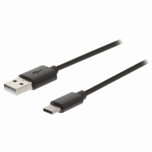 USB 2.0 kabel | Typ-C Zástrčka - A Zástrčka | 1 m | Černá barva