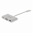 Kabel Adaptéru USB Typ-C | Typ-C Zástrčka - A Zásuvka / Typ-C Zásuvka / VGA Zásuvka | 0,2 m | Bílá barva