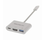 Kabel Adaptéru USB Typ-C | Typ-C Zástrčka - A Zásuvka / Typ-C Zásuvka / HDMI výstup | 0,2 m | Bílá barva