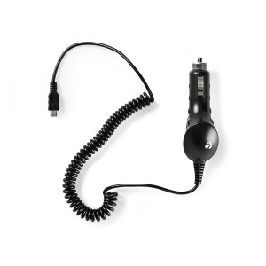 Nabíječka do Auta | 1.0 A | Pevný kabel | Micro USB | Černá barva