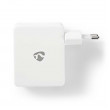 Nástěnná nabíječka | 4.8 A | 4 výstupy | USB-A | Bílá barva