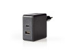 Nástěnná nabíječka | 3,0 A | USB / USB-C | Výkon: 45 W | Černá barva