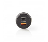 Nabíječka do Auta | 3,0 A | USB (QC 3.0) / USB-C | Výkon: 30 W | Černá barva