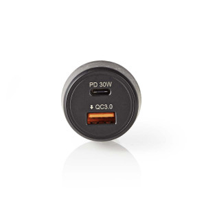 Nabíječka do Auta | 3,0 A | USB (QC 3.0) / USB-C | Výkon: 30 W | Černá barva