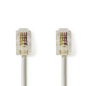 Telekomunikační kabel | RJ10 Zástrčka – RJ10 Zástrčka | 2 m | Slonovinová