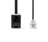Telefonní Prodlužovací kabel | RJ11 Zástrčka – RJ11 Zásuvka | 10 m | Černá barva