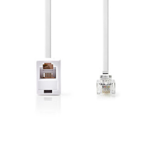 Telefonní Prodlužovací kabel | RJ11 Zástrčka – RJ11 Zásuvka | 10 m | Bílá barva