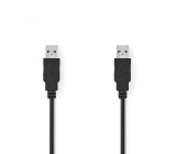 USB 2.0 kabel | Zástrčka A – Zástrčka A | 2 m | Černá barva