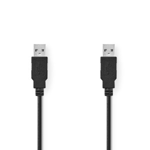 USB 2.0 kabel | Zástrčka A – Zástrčka A | 2 m | Černá barva