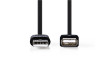 USB 2.0 kabel | Zástrčka A – Zásuvka USB A | 1 m | Černá barva