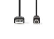 USB 2.0 kabel | Zástrčka A – USB-B Zástrčka | 1 m | Černá barva