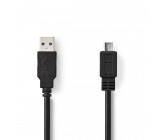 USB 2.0 kabel | Zástrčka A – Micro B Zástrčka | 1 m | Černá barva