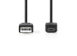 USB 2.0 kabel | Zástrčka A – Micro B Zástrčka | 2 m | Černá barva
