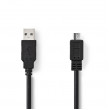 USB 2.0 kabel | Zástrčka A – Micro B Zástrčka | 3 m | Černá barva