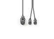 XLR Audiokabel | XLR 3pinová Zásuvka – 2x RCA Zástrčka | 1,5 m | Šedá barva