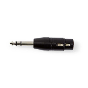 XLR Stereofonní Adaptér | XLR 3pinová Zásuvka – 6,35mm Zástrčka | Černá barva
