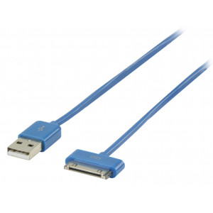 Kabel usb a - iphone, ipad, ipod 30pin, modrý 1m - valueline
